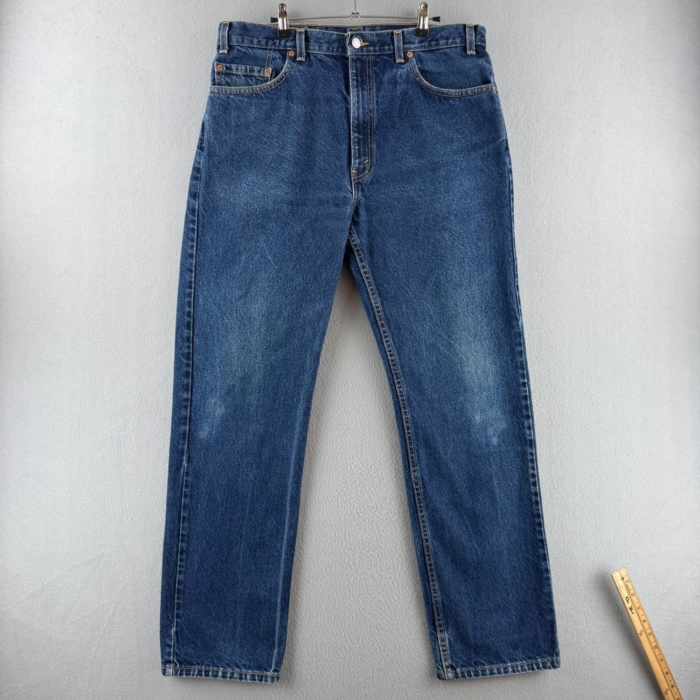 Vintage Levis Jeans Mens 38x32 (Fits 37x32) Blue Denim 505 Straight Made in USA